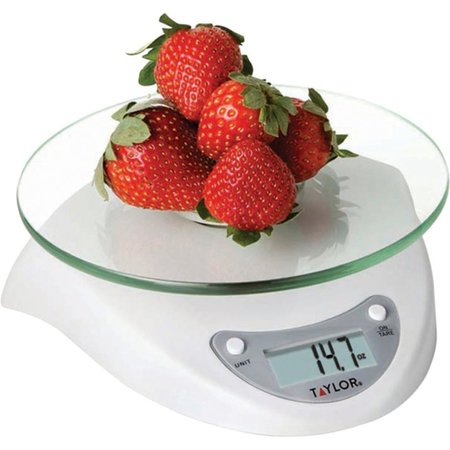 Taylor Precision Products Digital 6.6 lb. Capacity Glass-Top Kitchen Scale with 0.7" LCD Display 3831WH